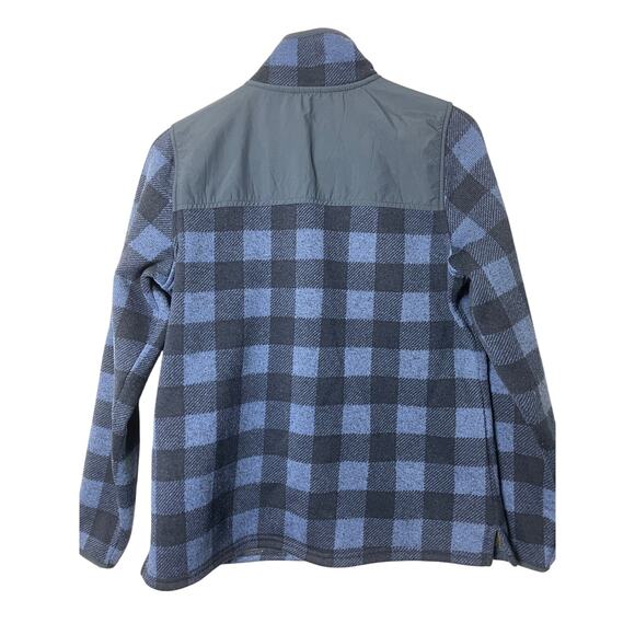 L.L.Bean Women's Sweater Fleece Jacket Full Zip Gingham Blue Size MED Granola - Picture 6 of 13